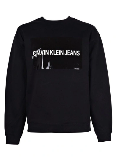 Shop Calvin Klein Jeans Est.1978 Paneled Logo Sweatshirt In Ck Black