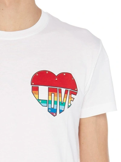 Shop Valentino 'love' T-shirt In White