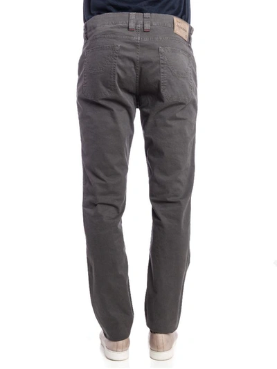Shop Jeckerson Cotton Blend Trousers In Grey