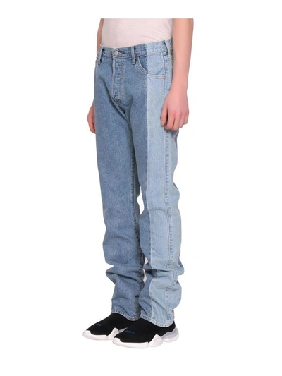 Shop Vetements Side Panel Cotton Denim Jeans In Blu