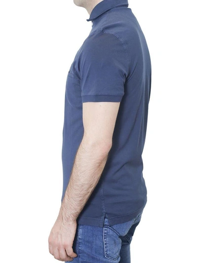 Shop Della Ciana - Cotton Polo Shirt In Blue