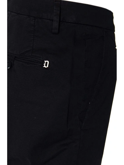 Shop Dondup Frankie Stretch Cotton Trousers In Black