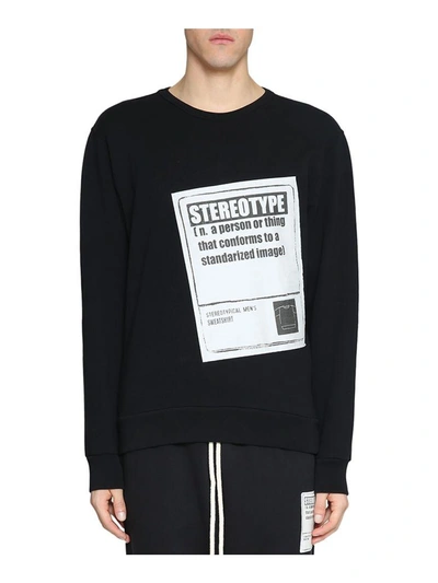 Shop Maison Margiela Stereotype Cotton Sweatshirt In Nero