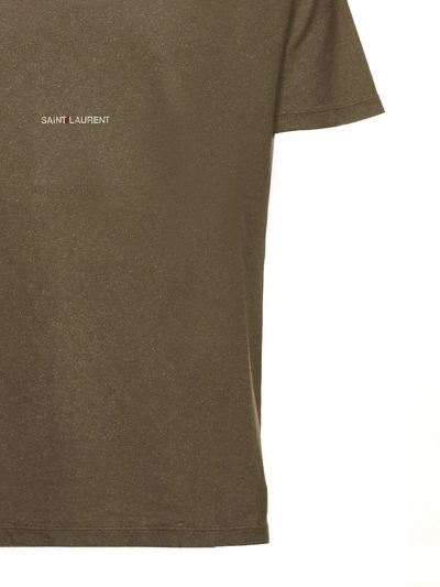 Shop Saint Laurent Short Sleeve T-shirt In Green