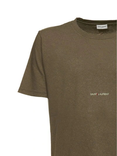 Shop Saint Laurent Short Sleeve T-shirt In Green