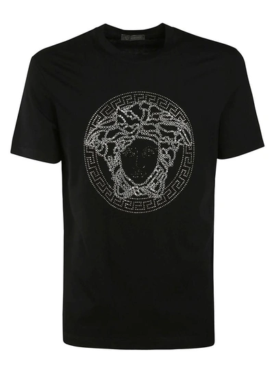 Shop Versace Medusa Logo T-shirt In Black