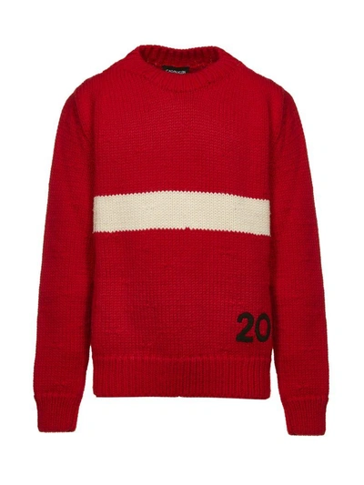 Shop Calvin Klein Sweater In Rosso Panna
