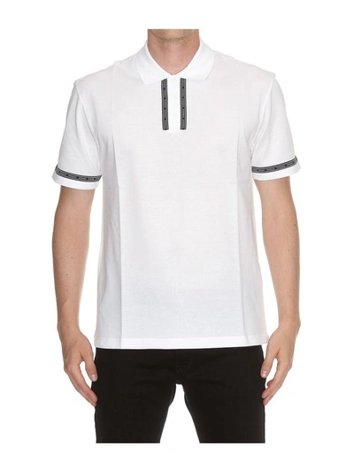 Shop Versace Cotton Polo Shirt In White