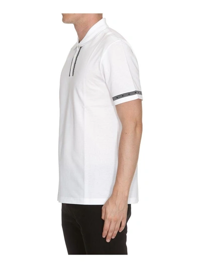Shop Versace Cotton Polo Shirt In White