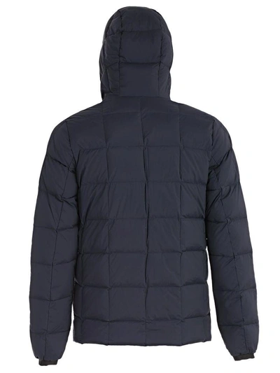 Shop K-way Logo Padded Jacket In Black Blue