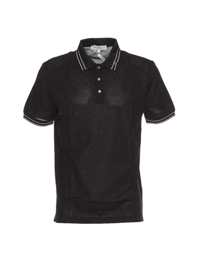 Shop Ferragamo Polo In Navy/bco