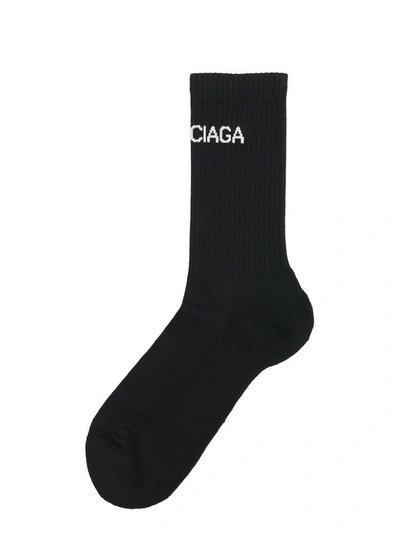 Shop Balenciaga Black Cotton Socks