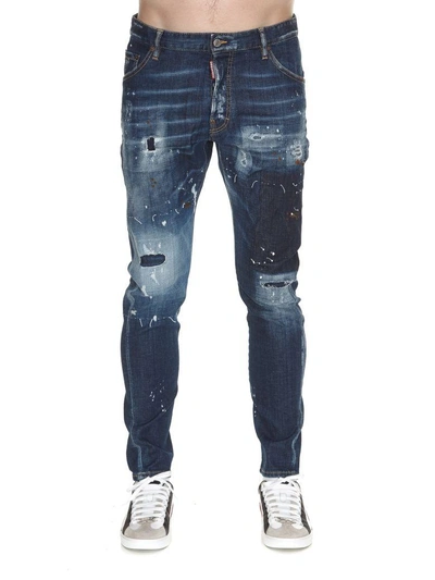 Dsquared2 Classic Kenny Twist Jeans In Cotton In Blue | ModeSens