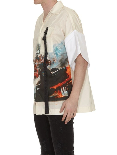 Shop Palm Angels Riot Hawaii Shirt In Off White