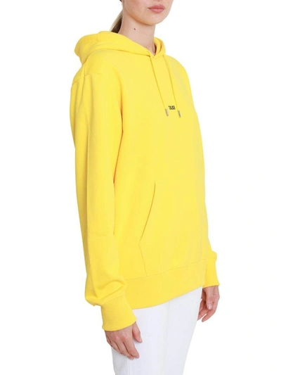 Shop Helmut Lang Jersey Hoodie With Taxi Print In Giallo