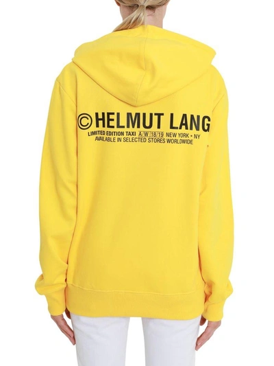 Shop Helmut Lang Jersey Hoodie With Taxi Print In Giallo