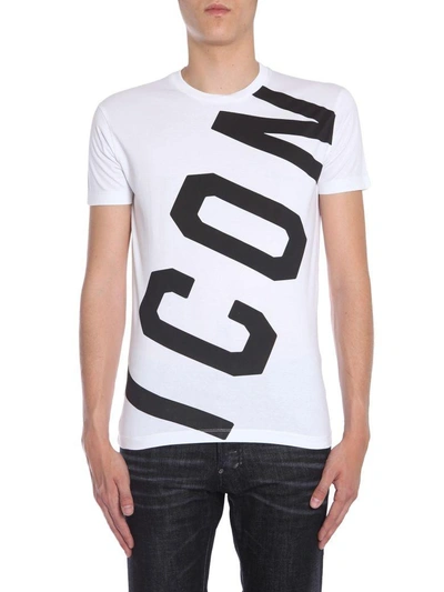 Shop Dsquared2 Round Collar T-shirt In Bianco