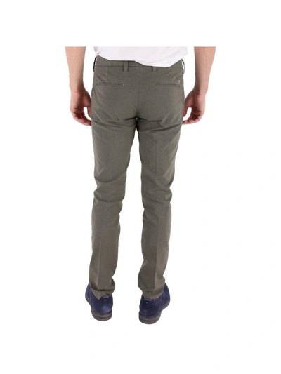 Shop Entre Amis Stretch Cotton Trousers In Military Green