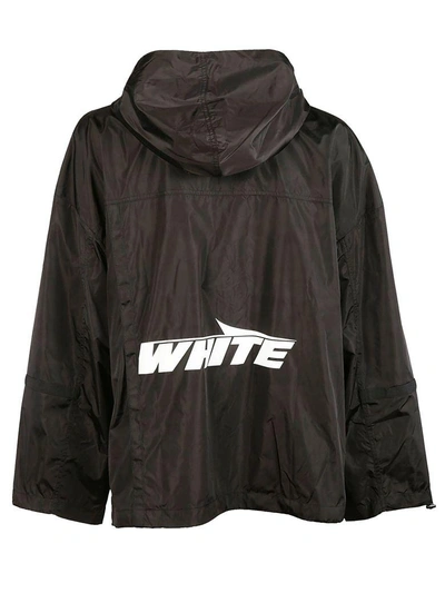 Shop Off-white Wing Off Windbreaker In Black White