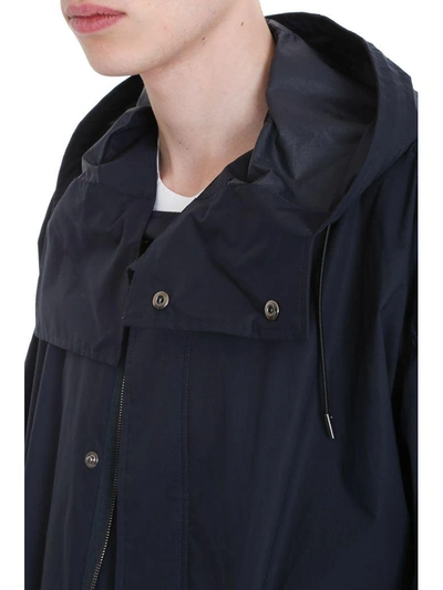 Shop Jil Sander Blue Cotton Jacket