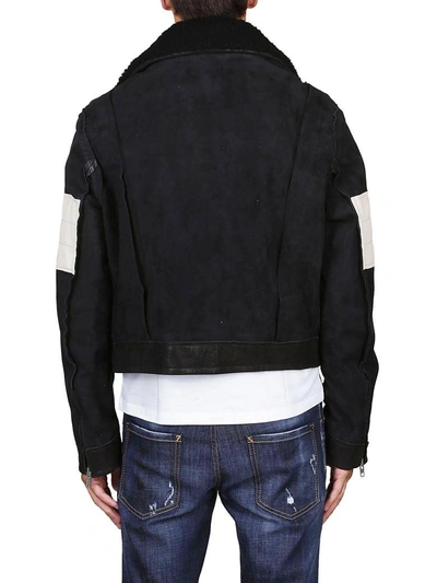 Shop Maison Margiela Zip-up Biker Jacket In Black