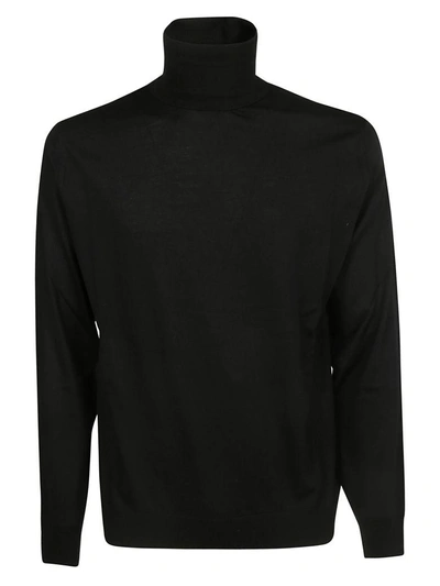 Shop Prada Roll Neck Knitted Sweater In Black