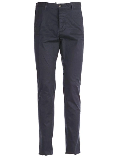 Shop Dsquared2 Cropped Chino Trousers In Navy Blue