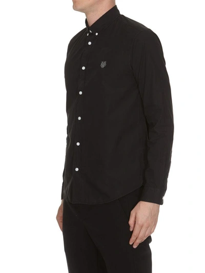 Shop Kenzo Button Down Tiger Shirt In Black