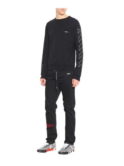 Shop Off-white Diag Marker Arrows Cotton Sweatshirt In Nero