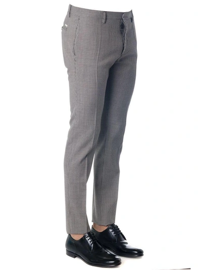 Shop Dsquared2 Grey Classic Pants In Wool