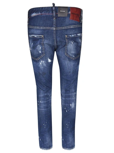 Shop Dsquared2 Distressed Skater Jeans In Azzurro Medio