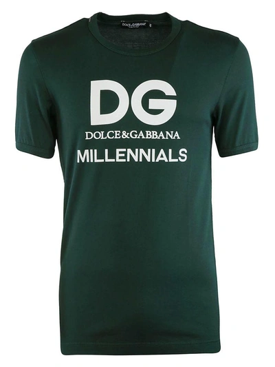 Shop Dolce & Gabbana Dg Millennials T-shirt In Green