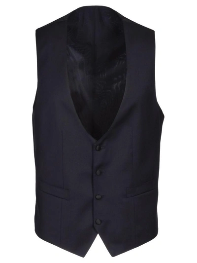 Shop Canali Peak Lapel Suit In Blu