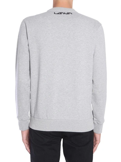 Shop Lanvin Sweatshirt With Fighter Embroidery In Grigio