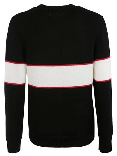Shop Givenchy Contrast Stripe Jumper In Black