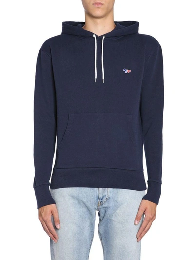 Shop Maison Kitsuné Hooded Sweatshirt In Blu