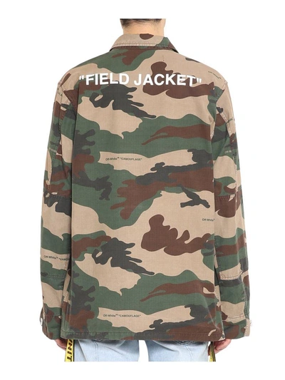 Shop Off-white Camouflage Cotton Field Jacket In Verde