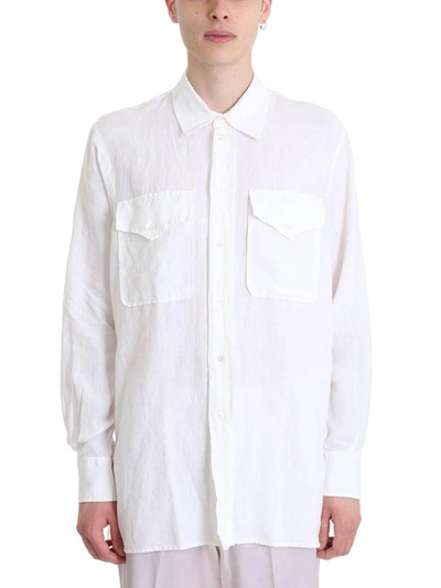 Shop Our Legacy White Line And Cotton Shirt
