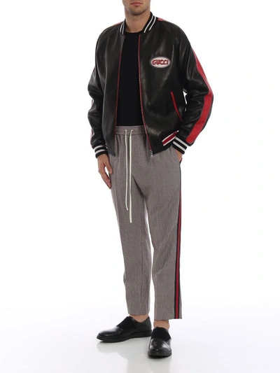 Shop Gucci Track Pants In Nat White/red/multic