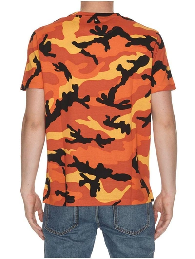 Shop Valentino Camouflage Print T-shirt In Camou Orange