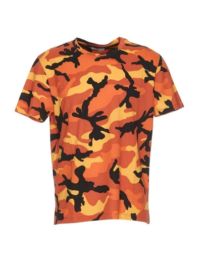 Shop Valentino Camouflage Print T-shirt In Camou Orange