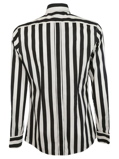 Shop Dolce & Gabbana Striped Logo Shirt In White