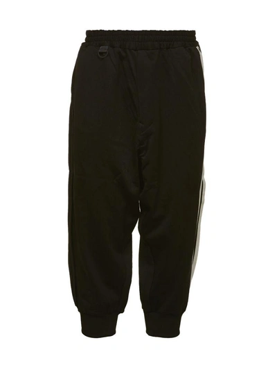 Shop Y-3 Dropped Crotch Track Pants In Nero Bianco
