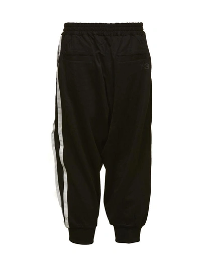 Shop Y-3 Dropped Crotch Track Pants In Nero Bianco