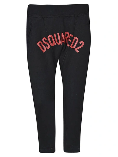 Shop Dsquared2 Logo Print Track Pants In Black