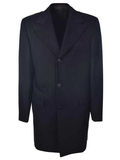 Shop Kiton Classic Coat In Black