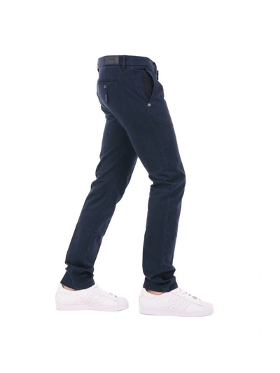 Shop Re-hash Canaletto Cotton Trousers In Navy Blue