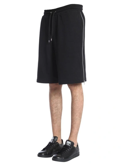 Shop Mcq By Alexander Mcqueen Shorts With Side Zips In Nero