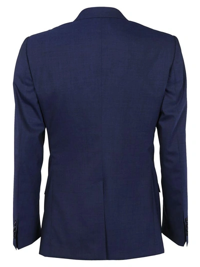 Shop Dolce & Gabbana Two Piece Formal Suit In Smelange Azzurri Blu