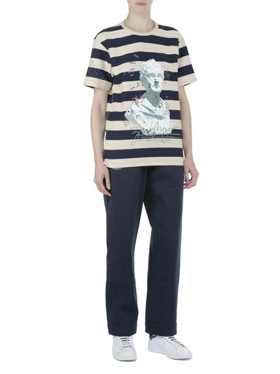 Shop Burberry Copperfield T-shirt In Off White- Navy